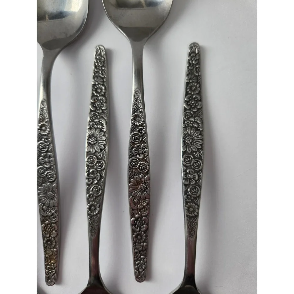 Jardinera Daisy Floral Pattern Interpur SS Japan 43 Piece Flatware Cutlery Set